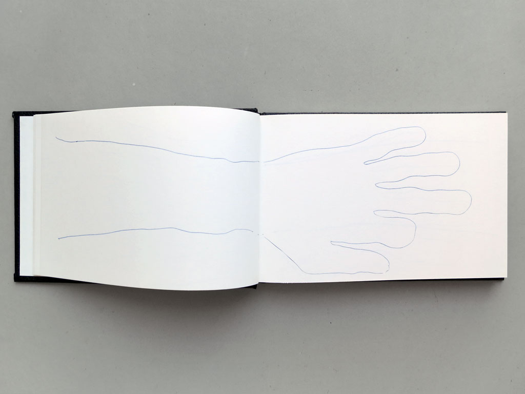 Claude Closky, ‘32 hands’, 1992, ballpoint pen on sketch pad, 200 pages, 14 x 25 cm.